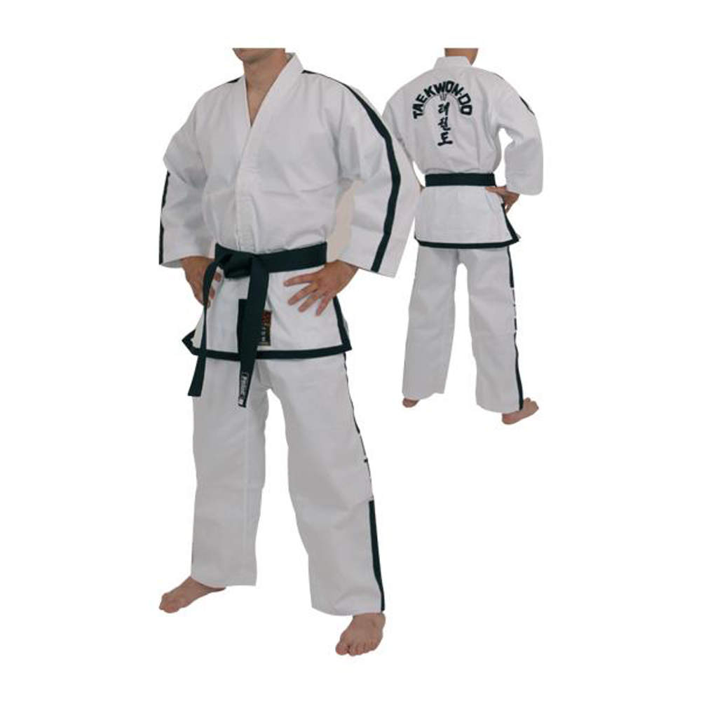 Picture of ITF taekwondo dobok with black features